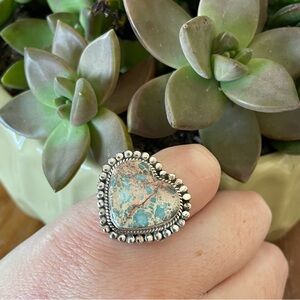 Sea Sediment Jasper 
Sterling Silver Ring S925 - Size 6